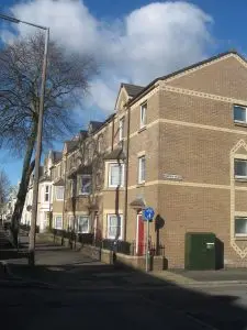 Row of brick houses